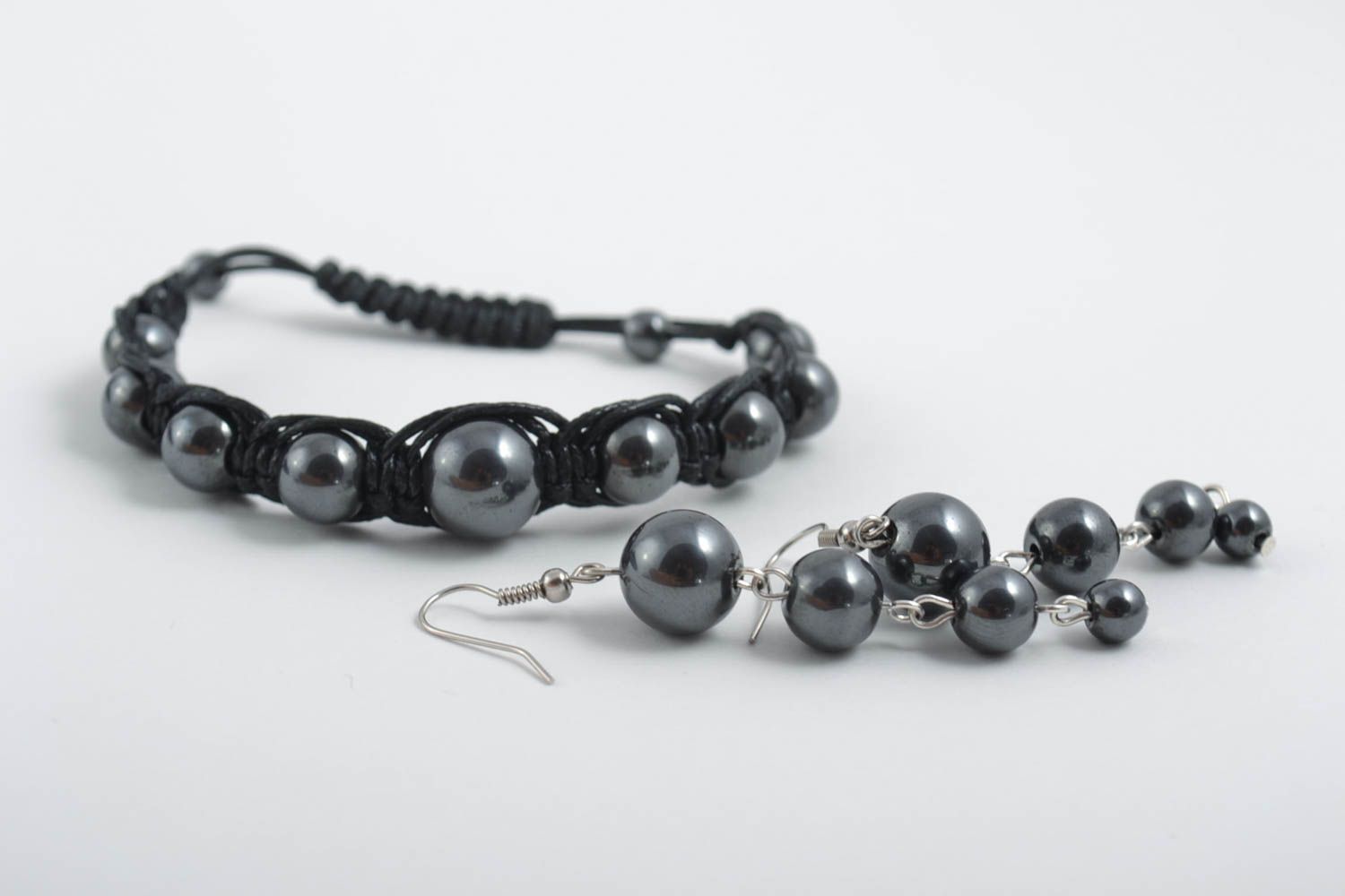 Handmade gemstone jewelry set beaded earrings beaded bracelet designs photo 3