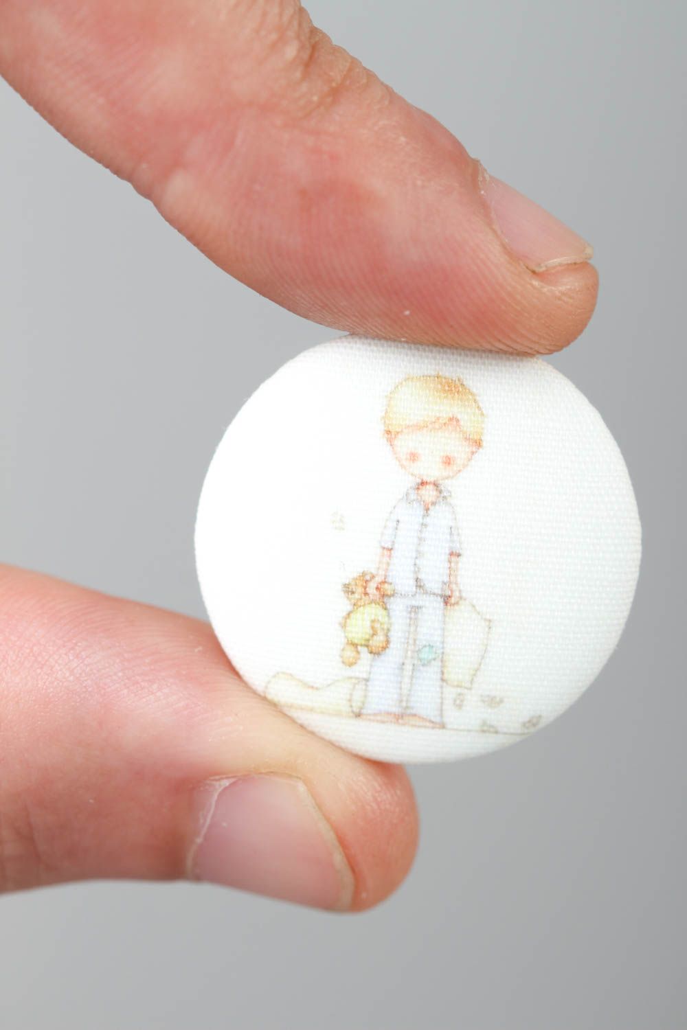 Unusual handmade buttons cute plastic button beautiful fabric button for kids photo 5