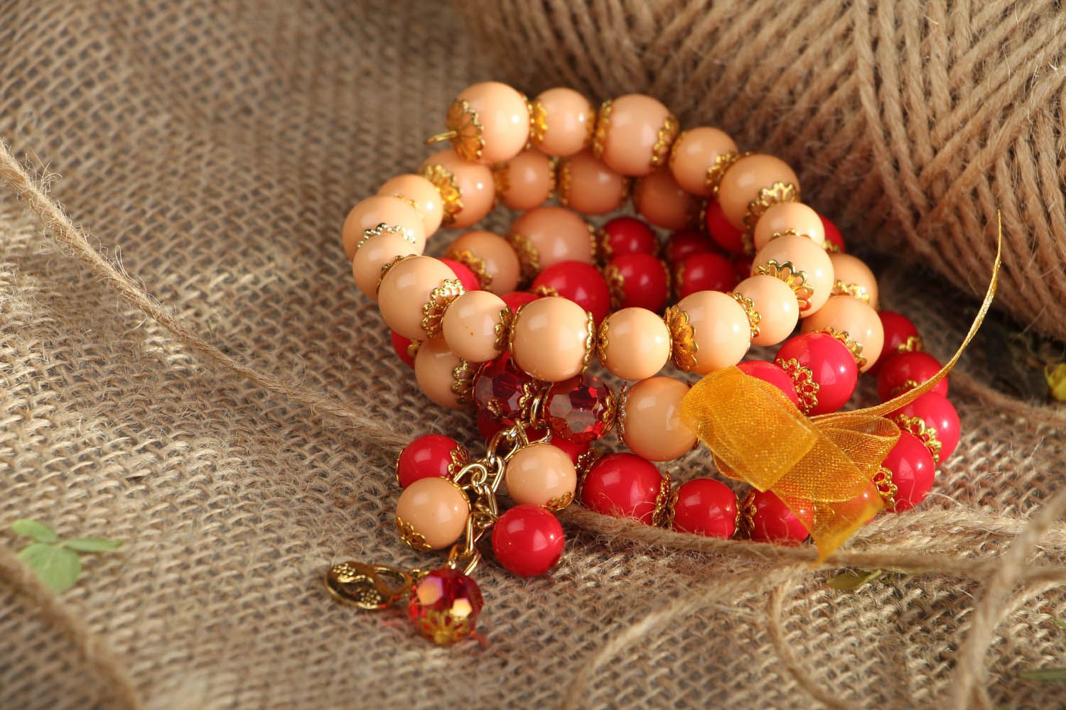 Bracelet de perles décoratives multirang artisanal photo 5