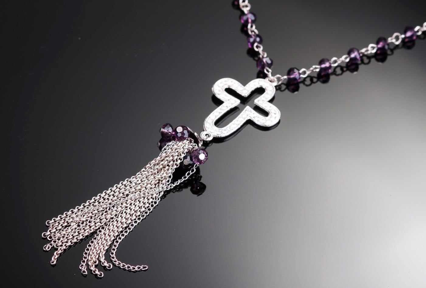 Ожерелье с крестом и подвеской фото 3