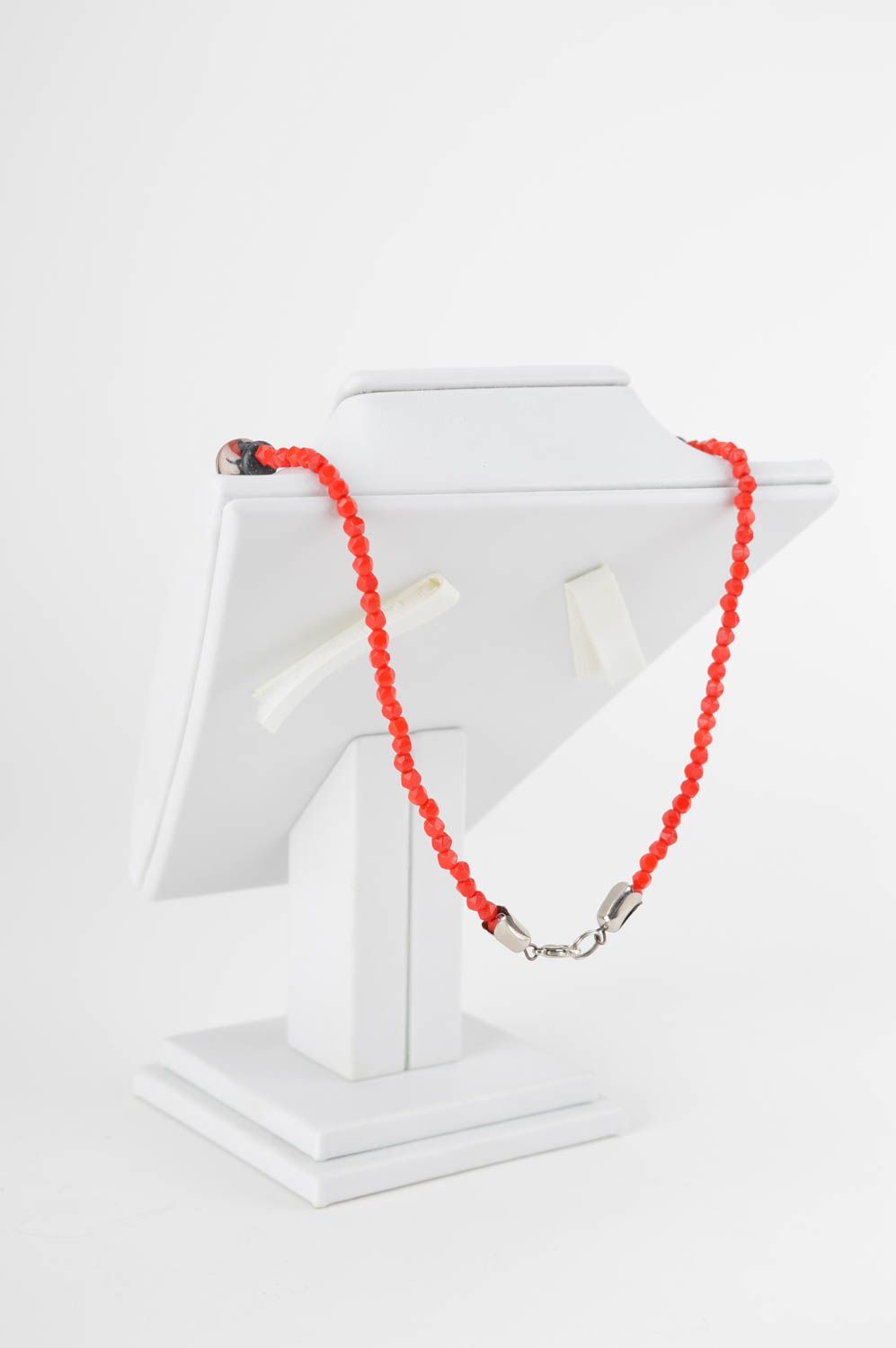 Collier Kette handgefertigt Polymer Clay Schmuck Halskette Frauen in Rot foto 2