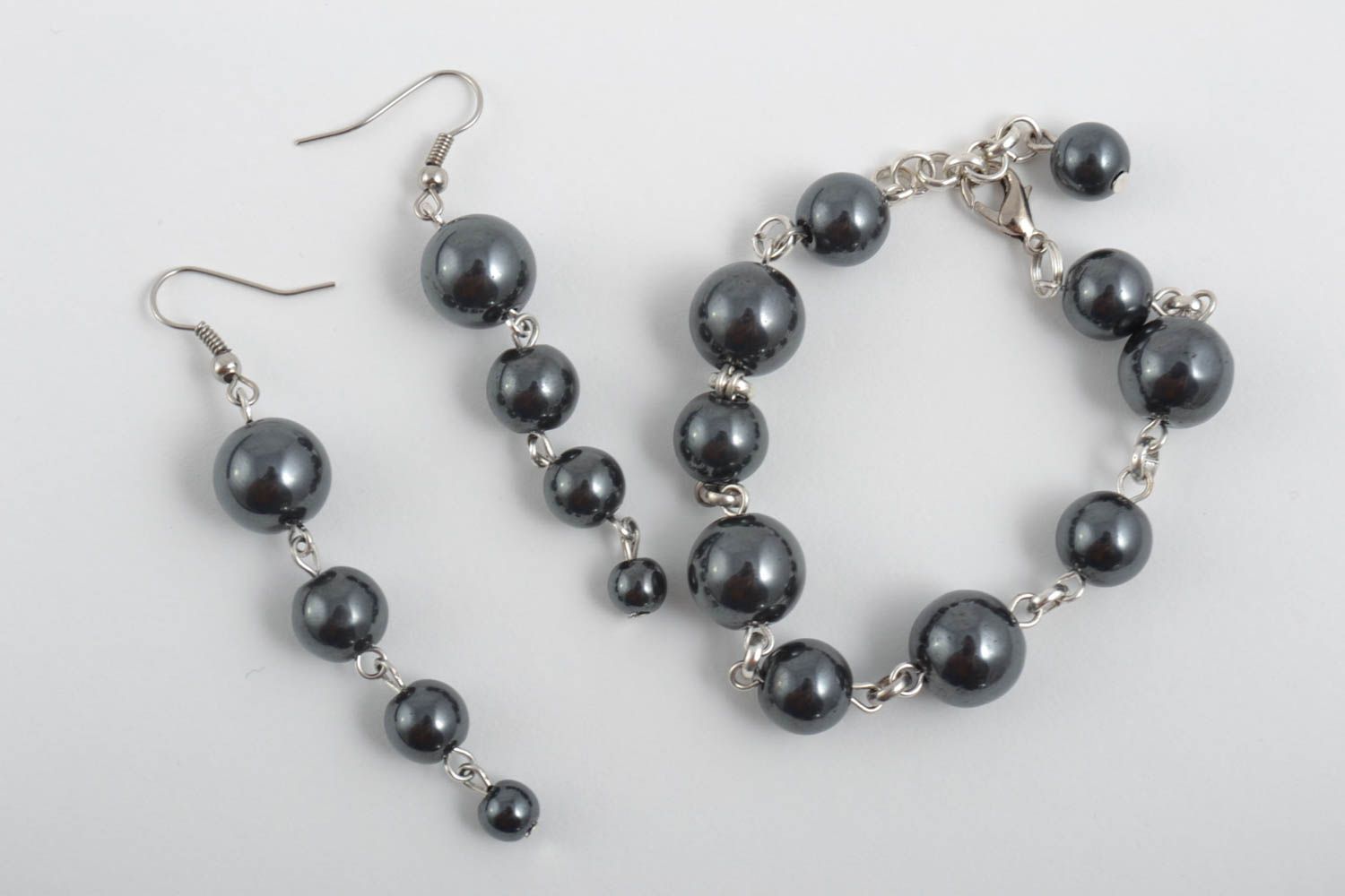 Handmade jewelry set gemstone jewelry bead bracelet dangling earrings gift ideas photo 2
