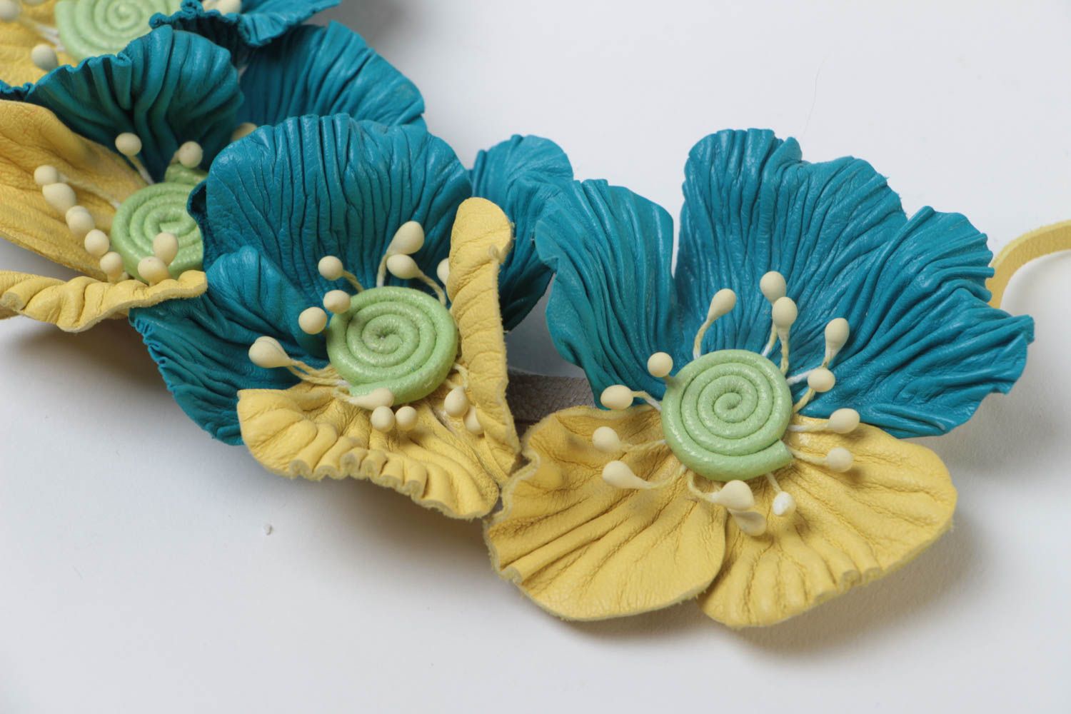 Handmade Schmuck Set aus Leder Collier und Armband für Frauen handgefertigt toll foto 3
