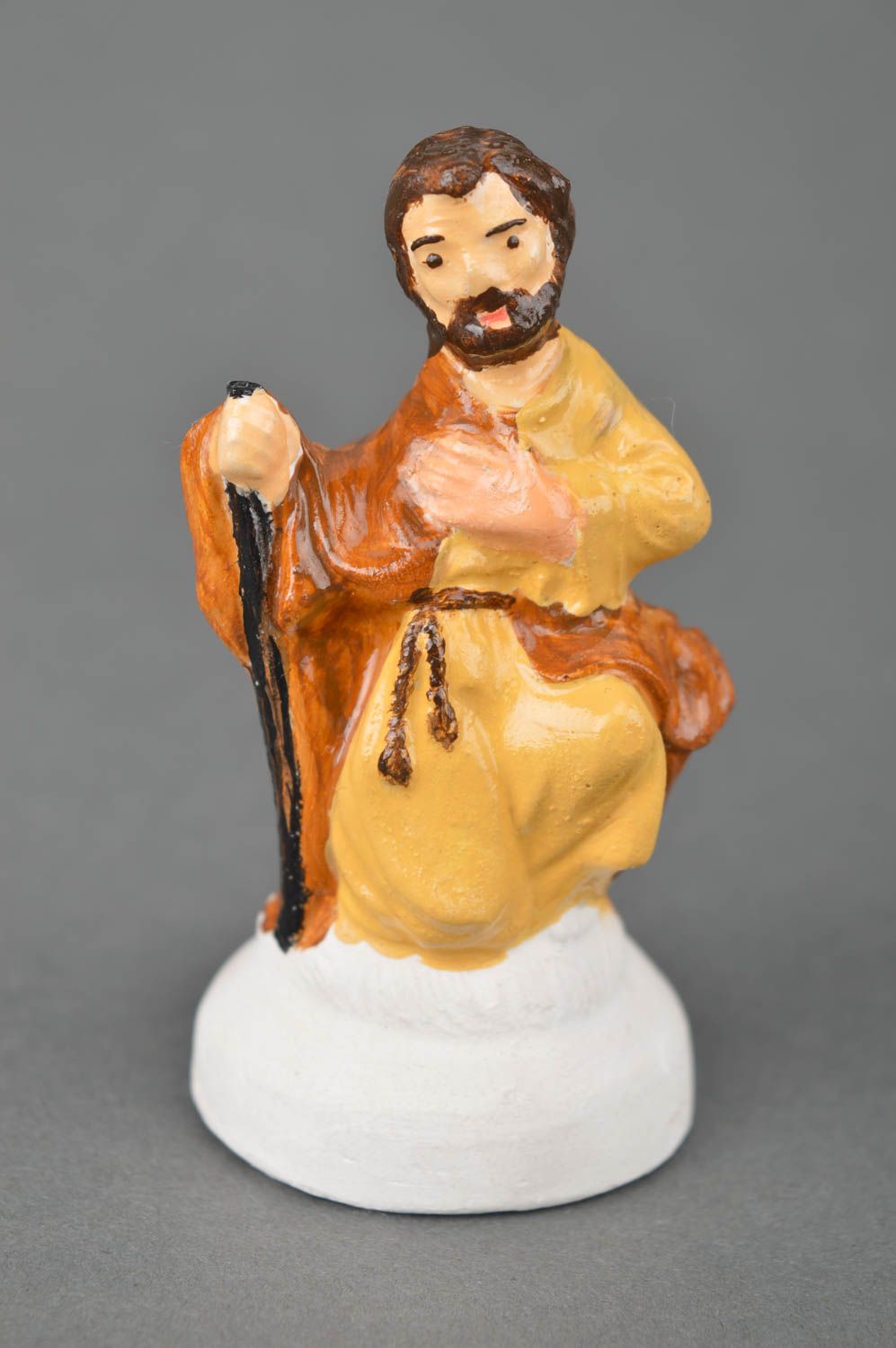 Figura de yeso hecha a mano figurita de belén decoración navideña José foto 3