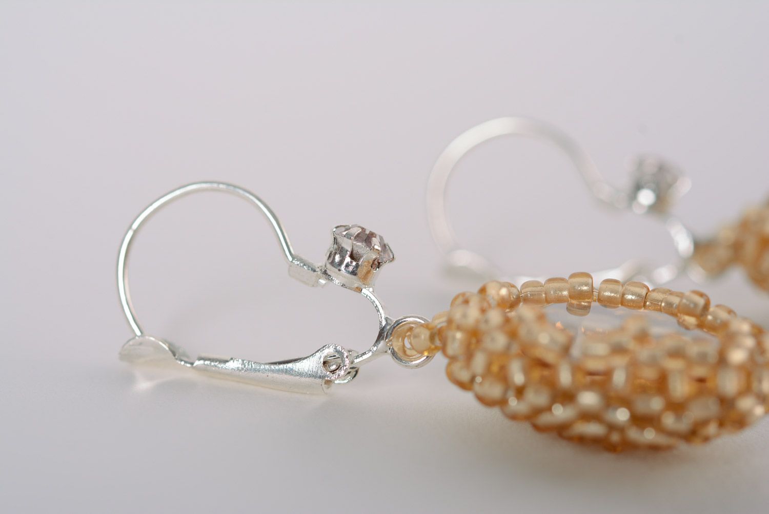 Handmade Ohrringe aus Glasperlen mit Glas Cabochon Frauen Schmuck schön  foto 4