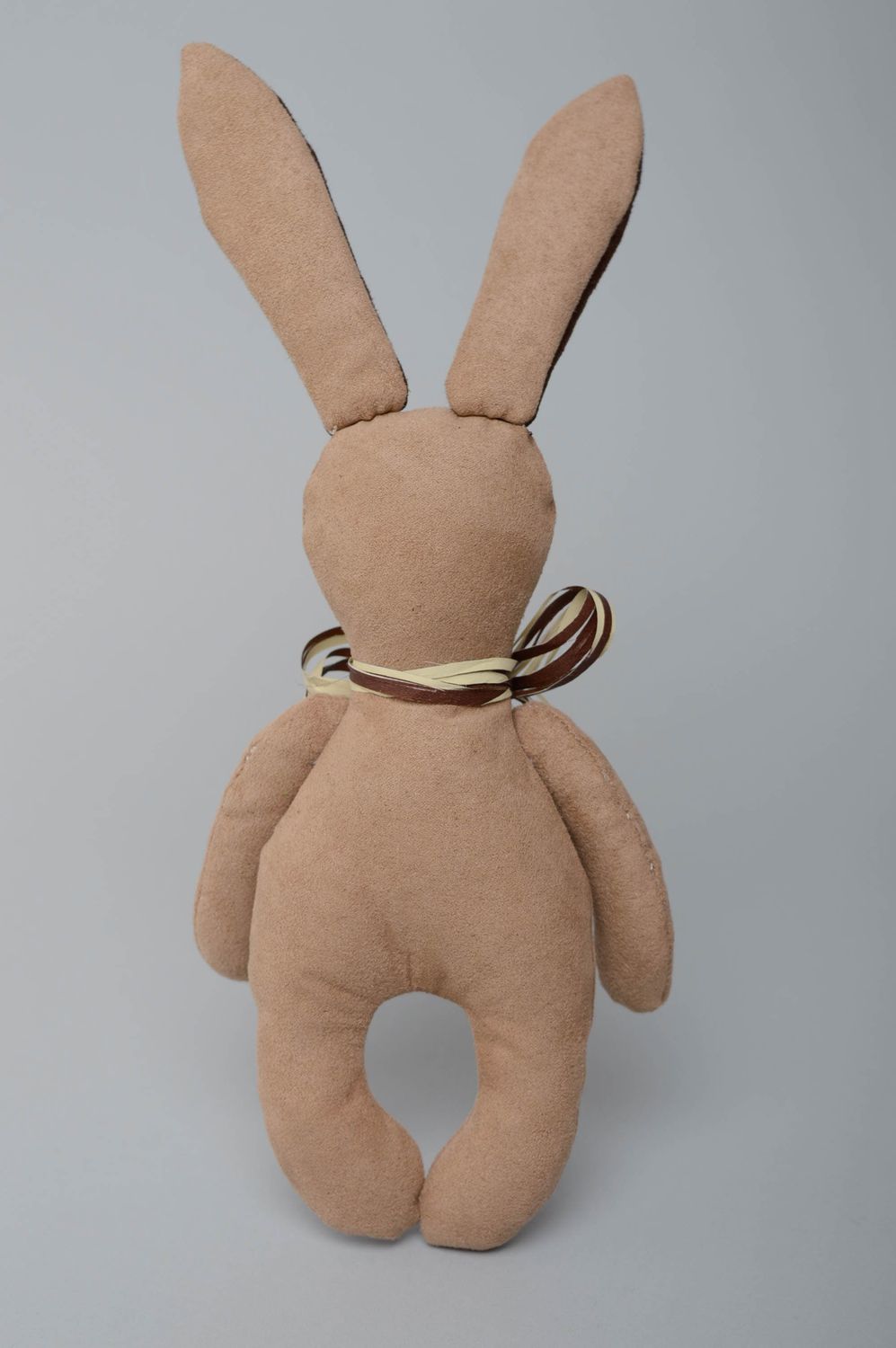 Handmade suede toy rabbit photo 3
