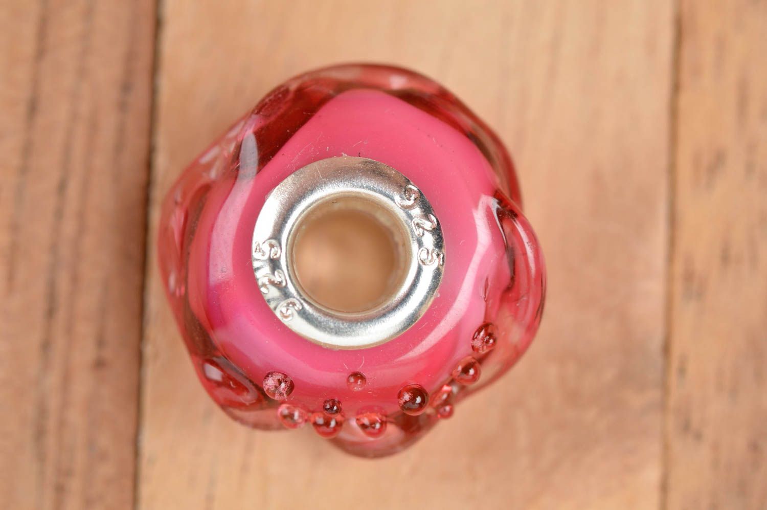 Perle en verre fait main Fourniture pour bijoux voile rose Loisirs créatifs photo 3