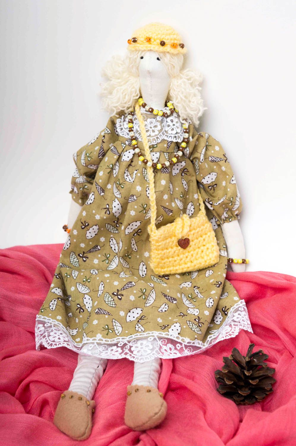 Кукла ручной работы кукла из ткани авторская кукла для дома красивая стильная фото 1