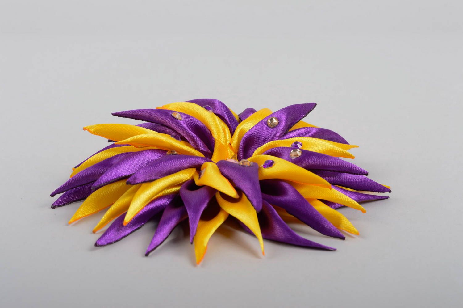 Colorful handmade accesory handmade hairclip hair bijouterie with flowers photo 3
