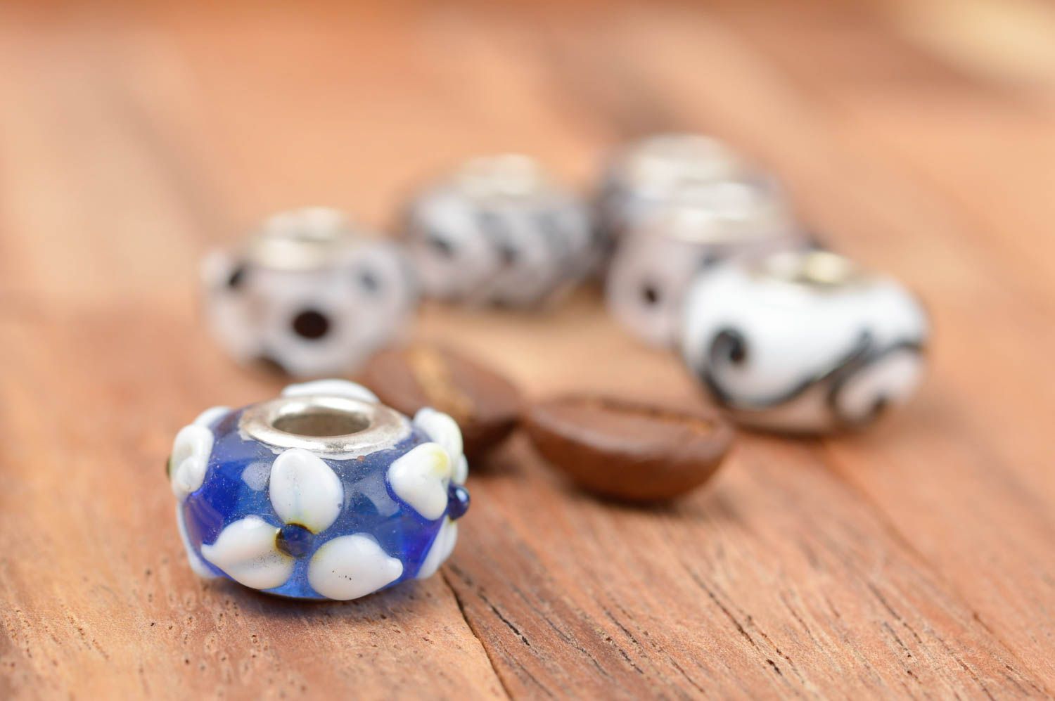 Unusual handmade glass bead beautiful jewelry findings handmade accessories photo 1