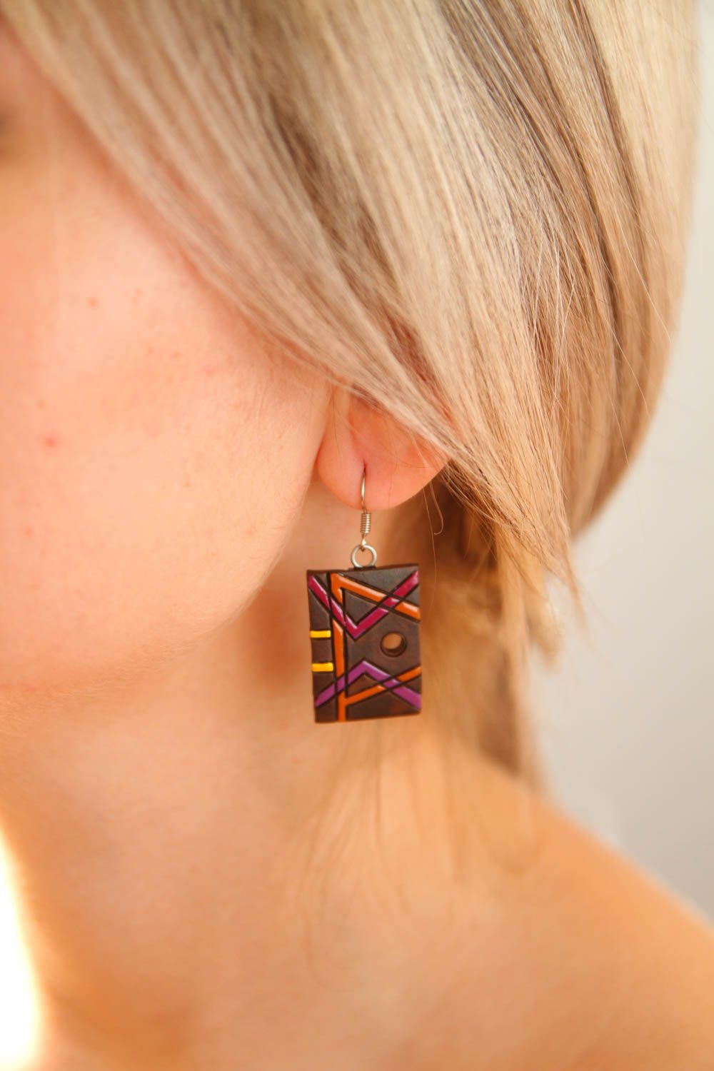 Homemade jewelry fashion accessories designer earrings ceramic earrings photo 3
