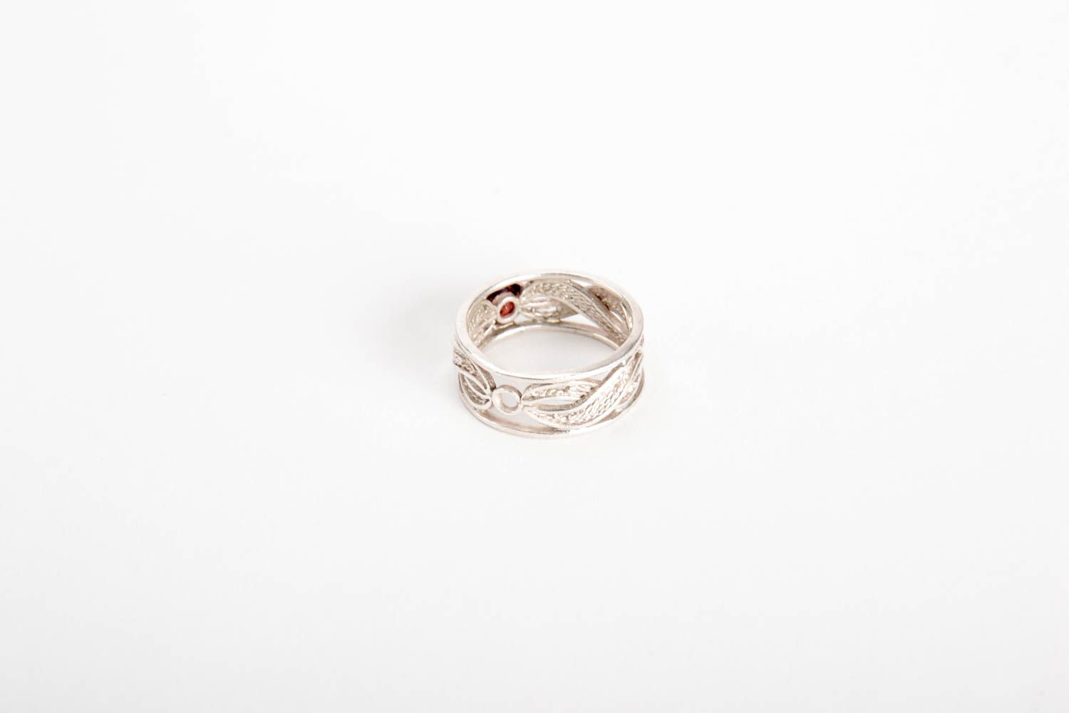 Женское кольцо ручной работы серебряное кольцо с камнем серебряное украшение фото 5