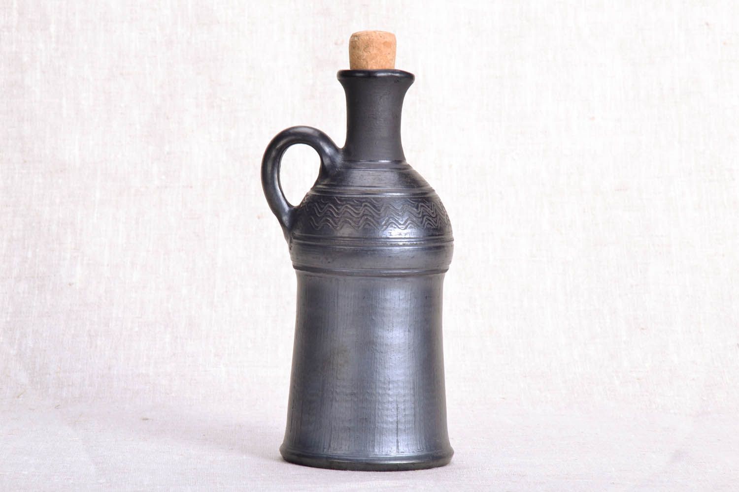 Garrafa de cerâmica para azeite e vinagre feita de barro foto 2
