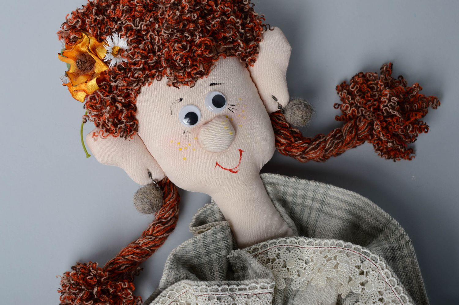 Handmade fabric doll for kitchen photo 2