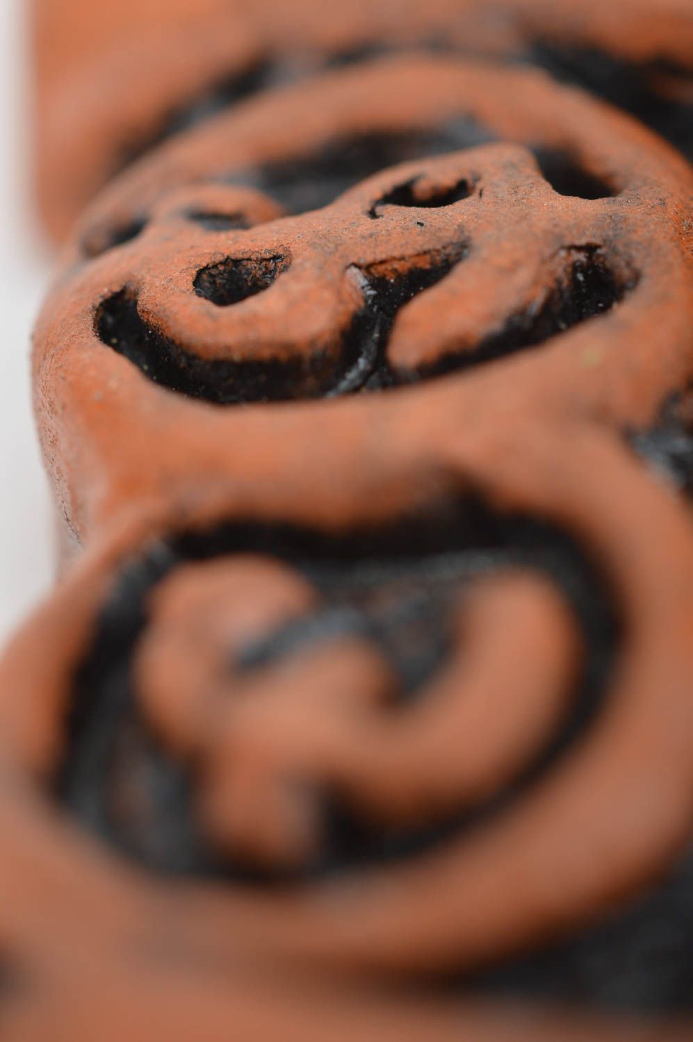 Handmade designer ceramic fridge magnet in shape of horseshoe for luck  photo 4
