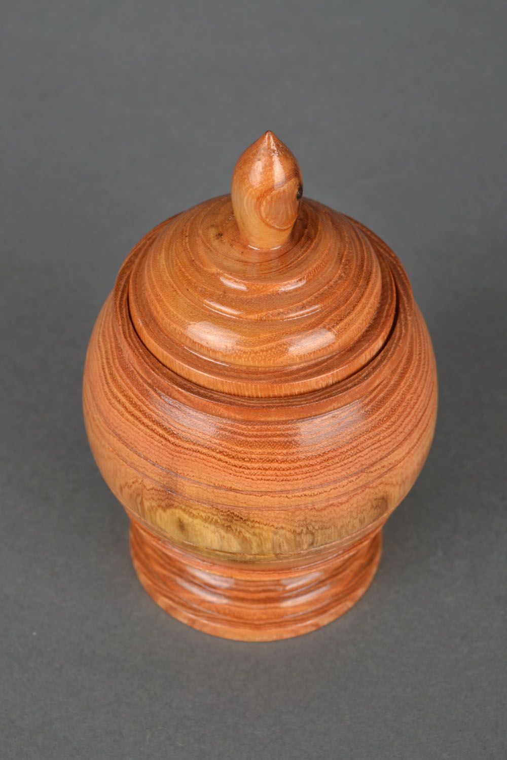 Pot à épices en bois d'acacia avec couvercle photo 3