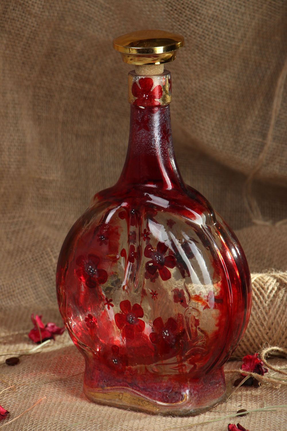 Dekorative Flasche Mohnblumen foto 5