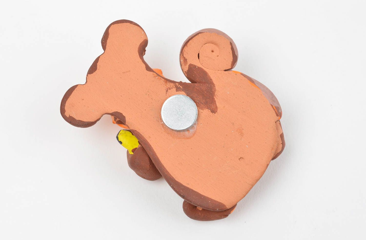 Magnet singe brun avec banane peint original amusant fait main pour frigo  photo 4