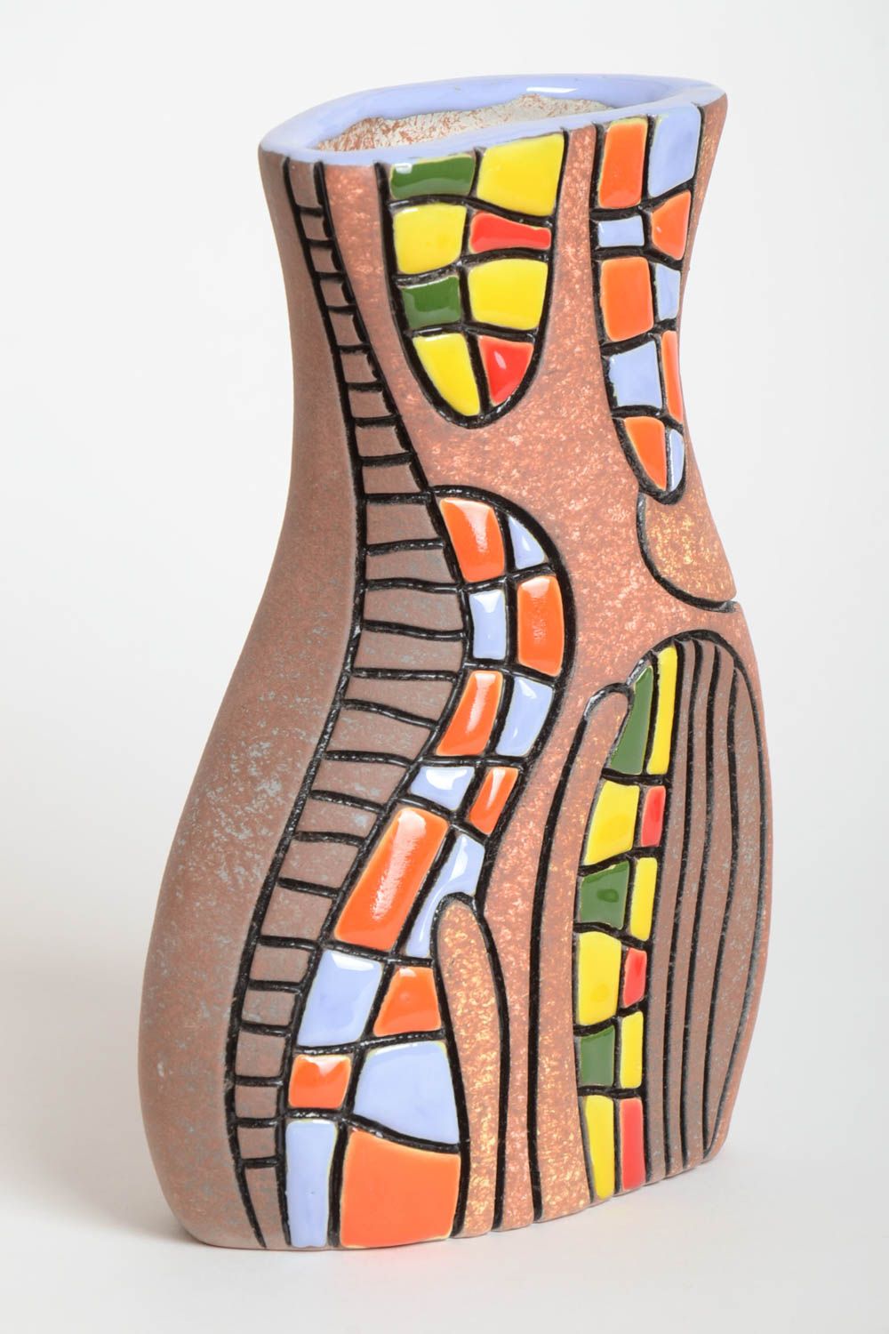 Handgemachte Keramik bunte Vase Haus Dekoration Geschenk für Frau exklusiv foto 2