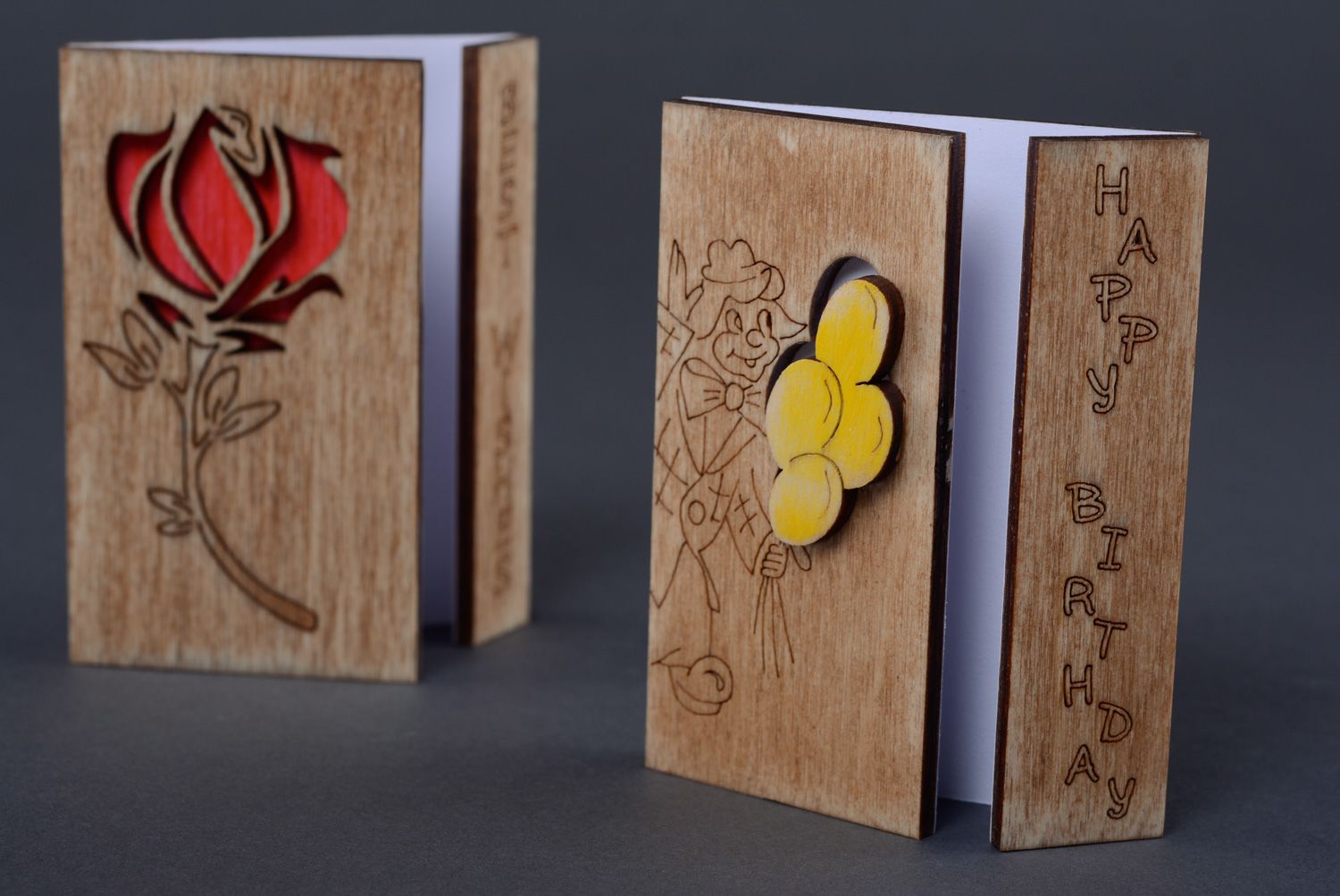 Handmade Grußkarte aus Holz foto 5