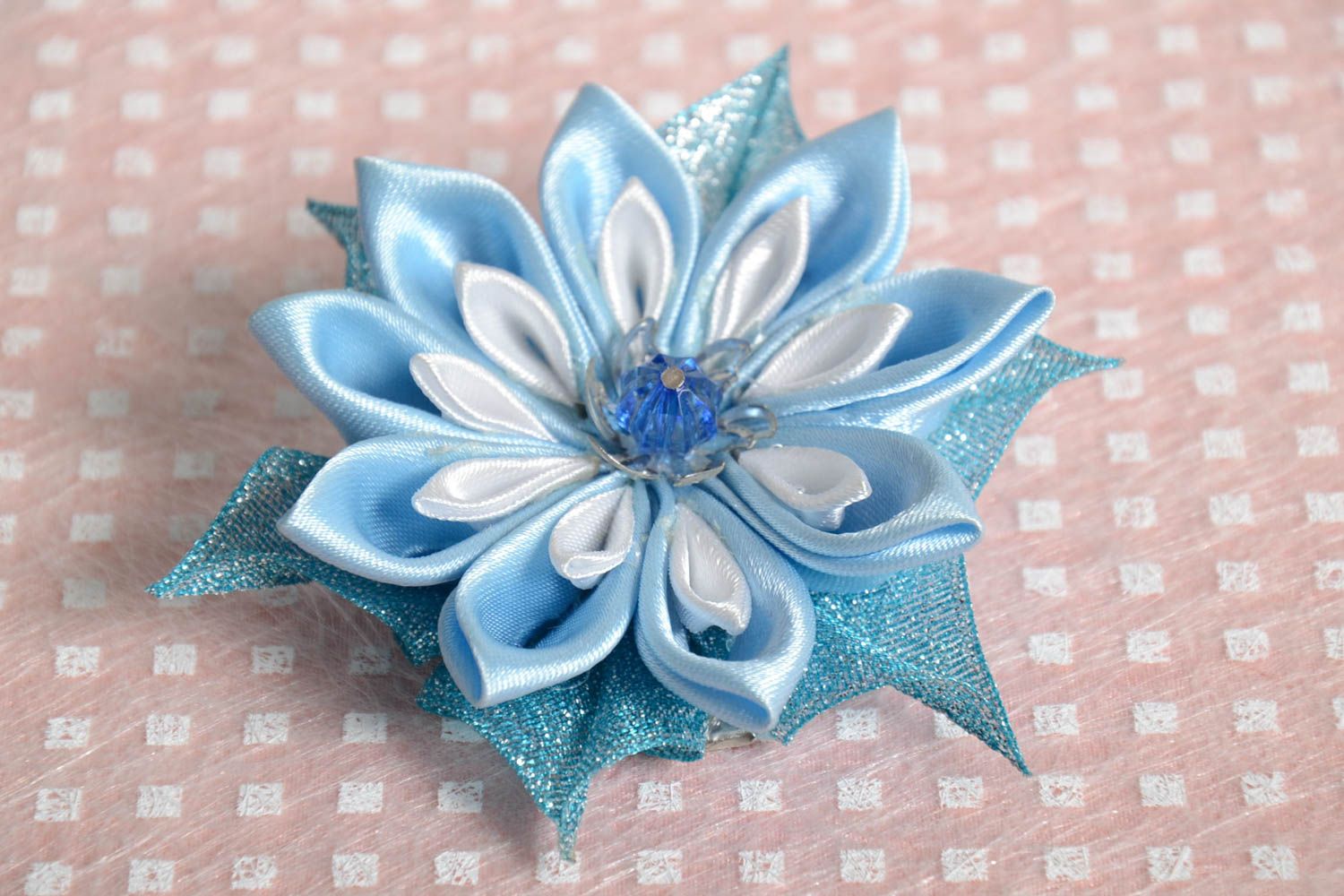 Beautiful handmade ribbon hair clip flower barrette designs gifts for her photo 1