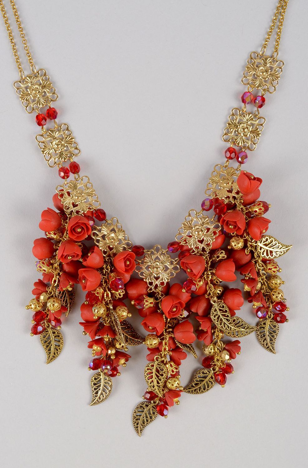 Handmade necklace designer necklace unusual gift clay jewelry designer accessory photo 3