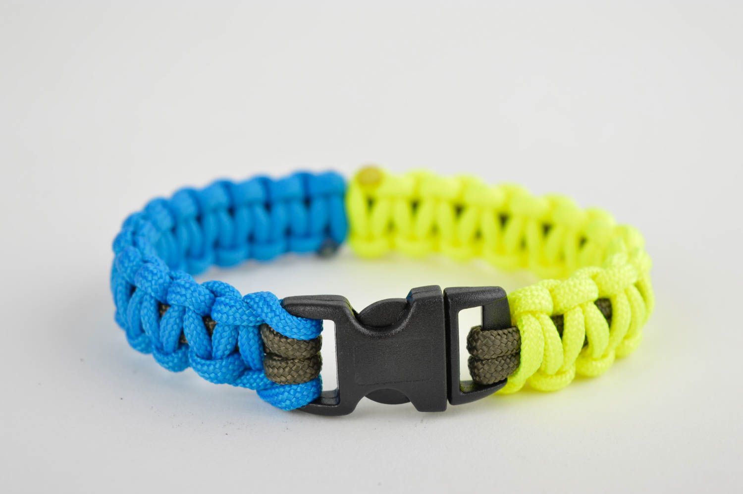 Handmade designer survival bracelet bright wide bracelet accessory for men photo 3