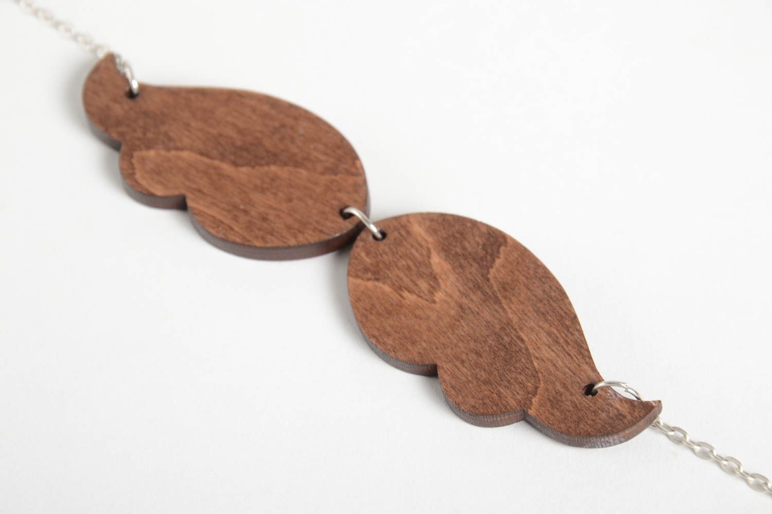 Кулон ручной работы украшение на шею аксессуар из дерева оригинальный коричневый фото 4