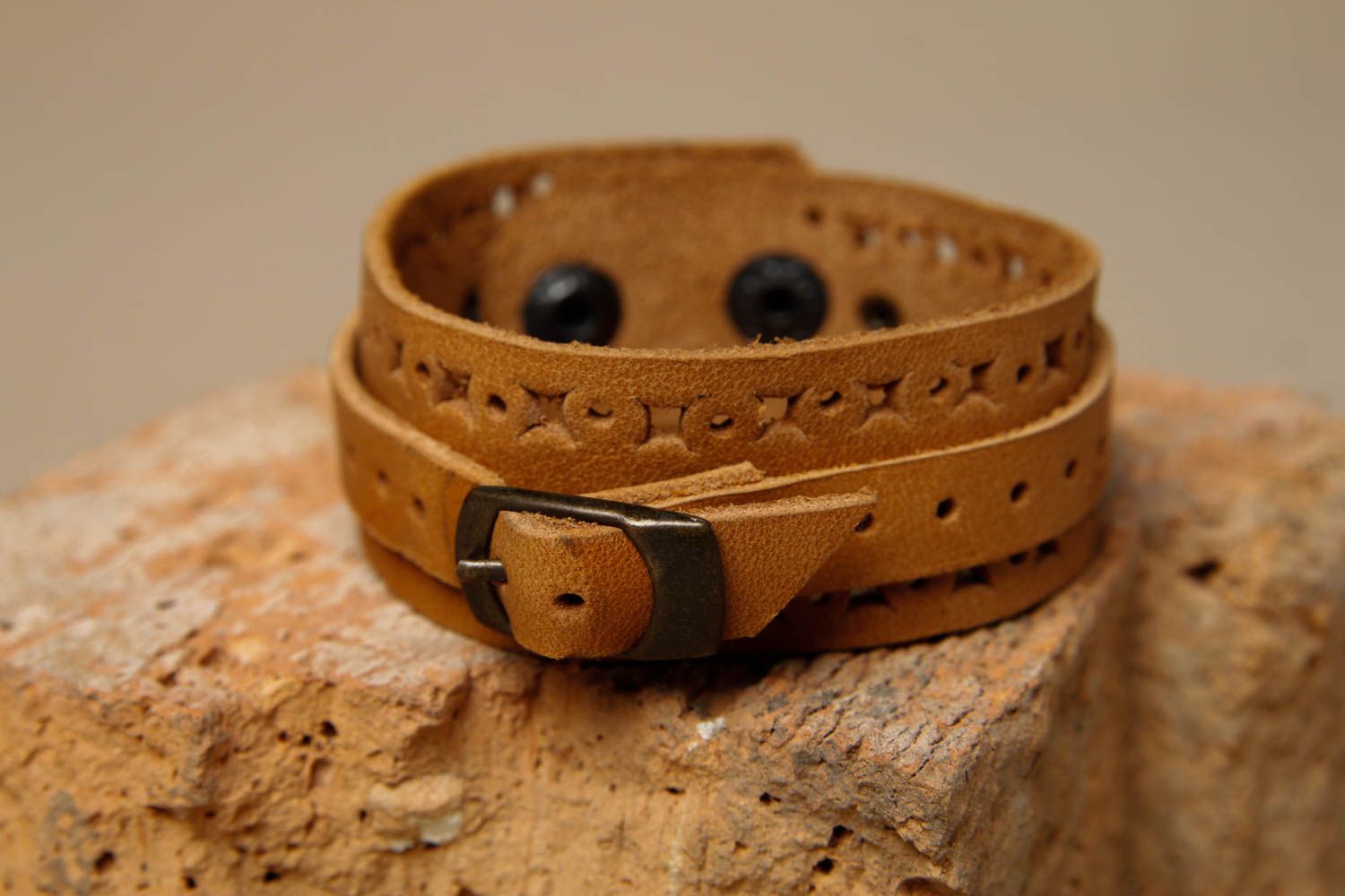 Handmade leather wrist bracelet fashion trends artisan jewelry designs photo 1