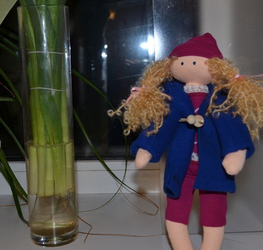 Handmade designer soft doll with long hair for girl Skier photo 2