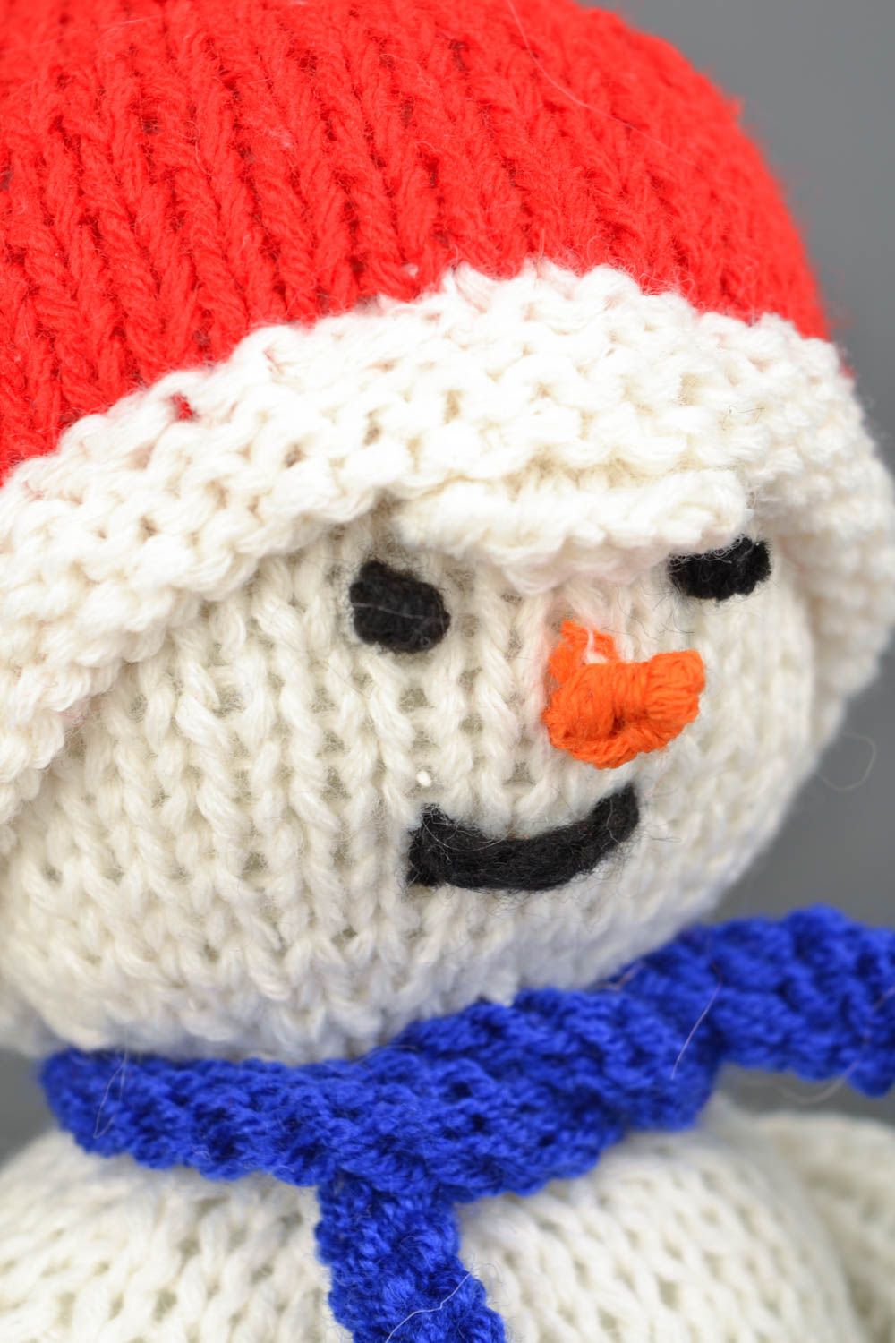 Jouet décoratif tricoté artisanal Bonhomme de neige photo 3