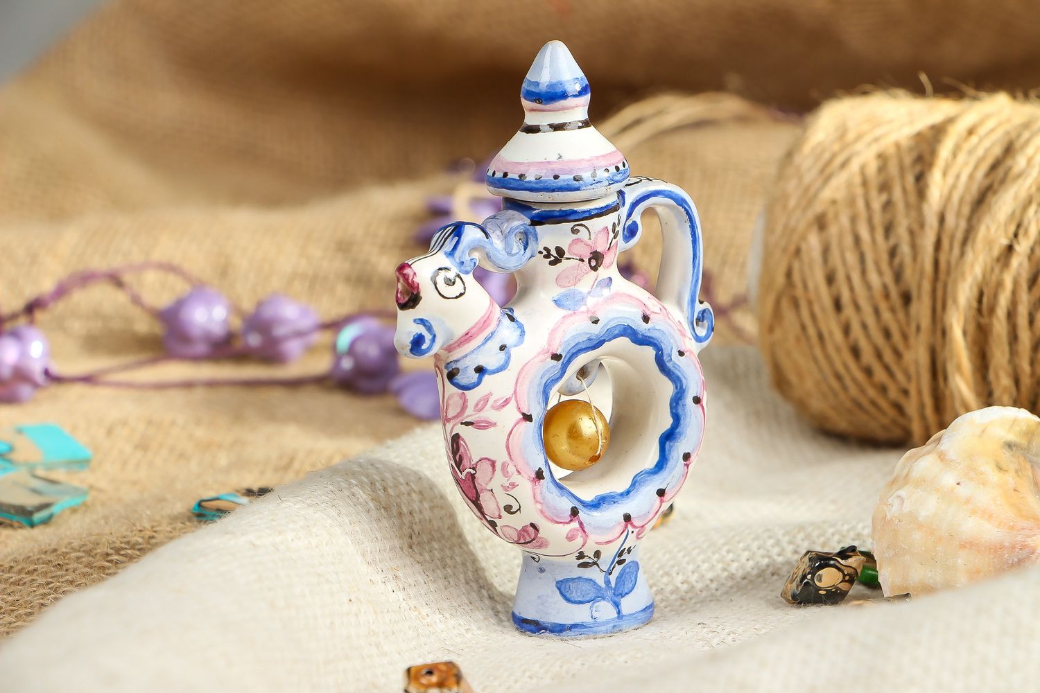 Kleine keramische Vase Kanne foto 5