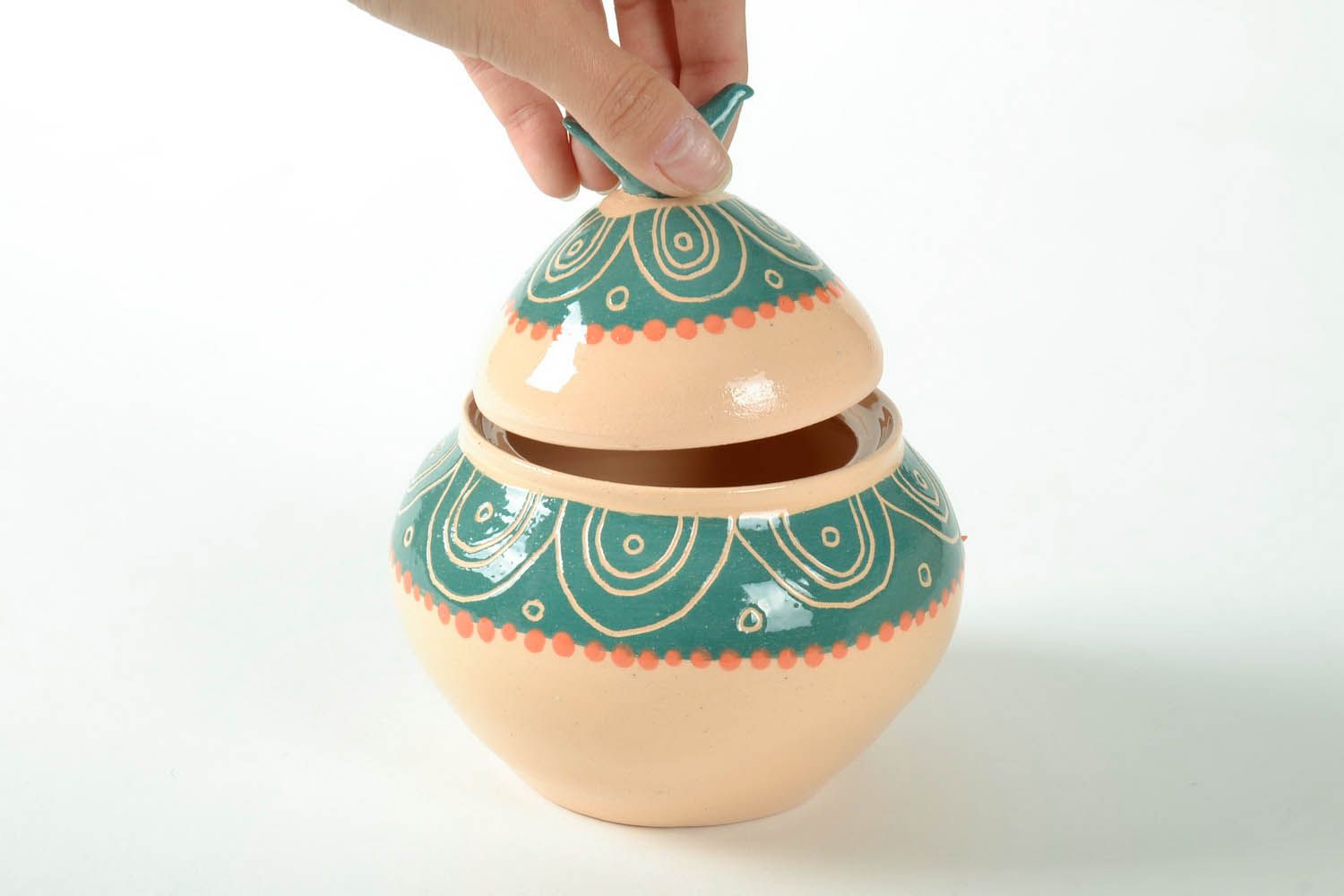Handmade ceramic sugar bowl photo 5