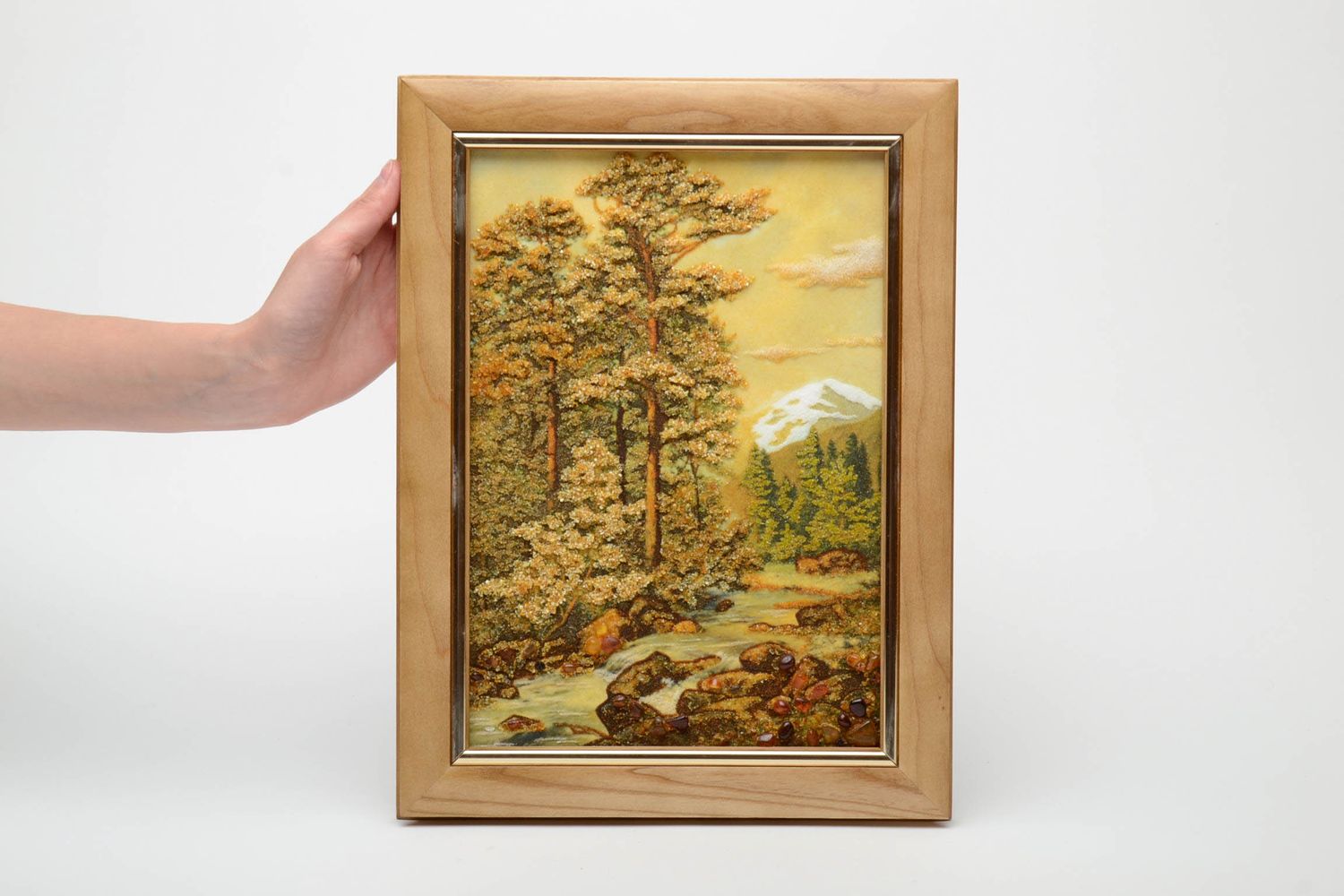 Amber decorated wall painting Mountain Landscape photo 5