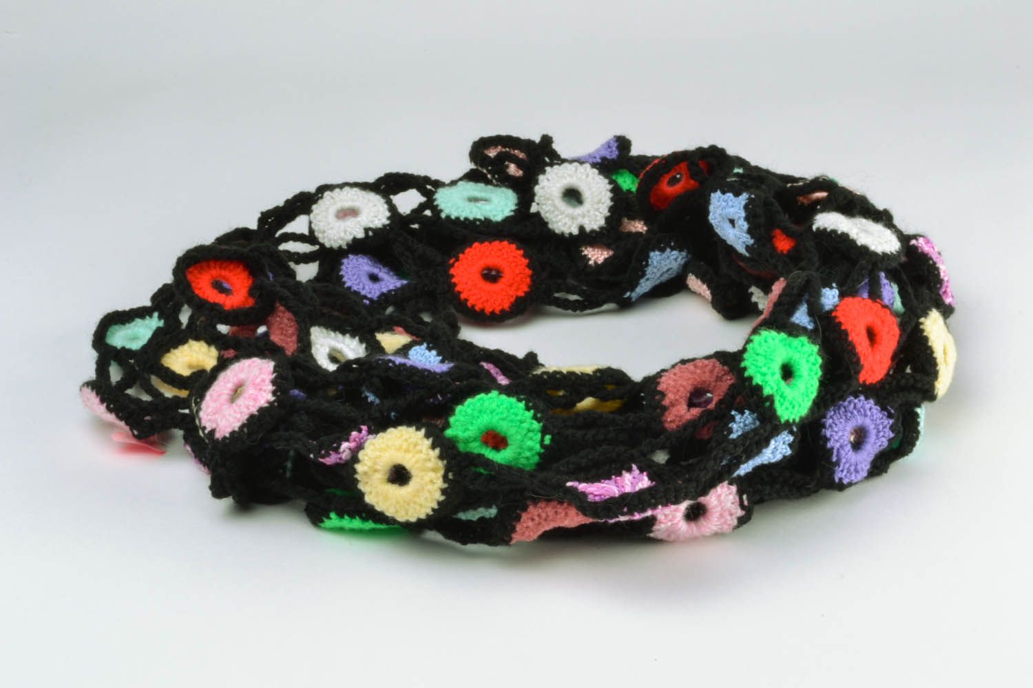 Colourful crochet scarf  photo 3