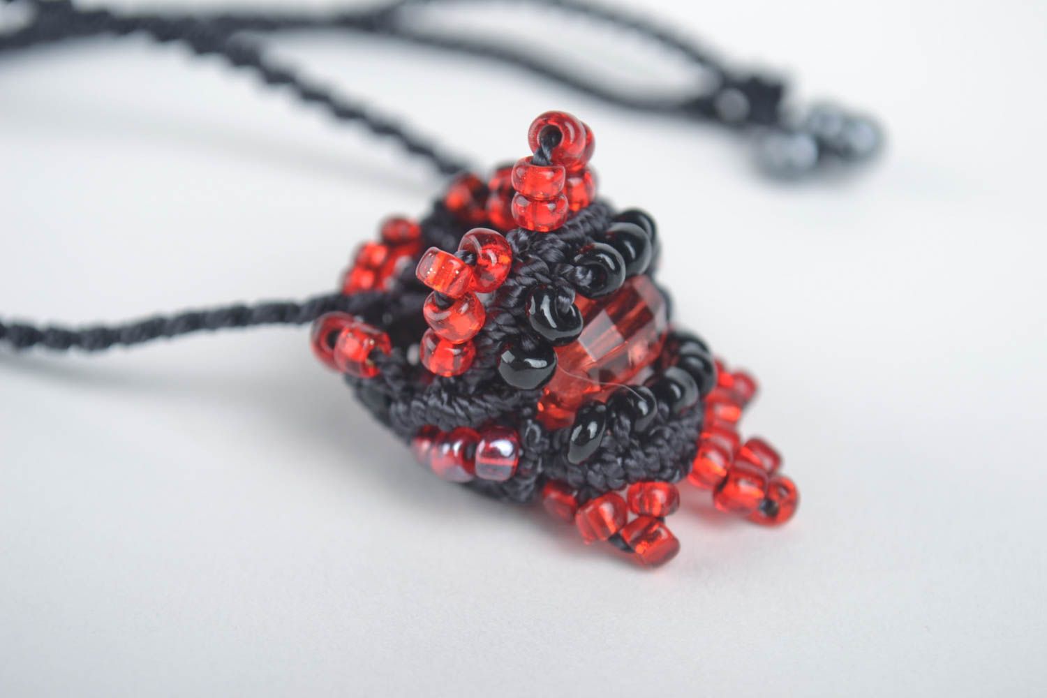 Beautiful handmade woven pendant beaded ring cool jewelry set macrame ideas photo 2