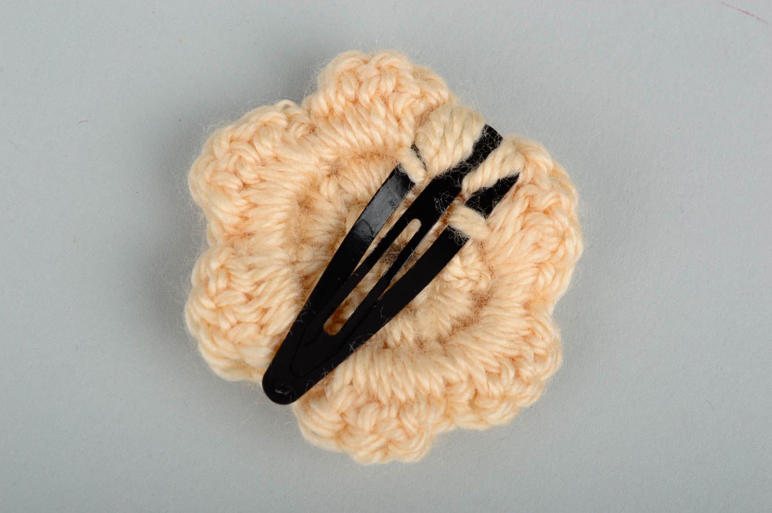 Beautiful handmade crochet barrette flower hair clip head accessories for kids photo 4