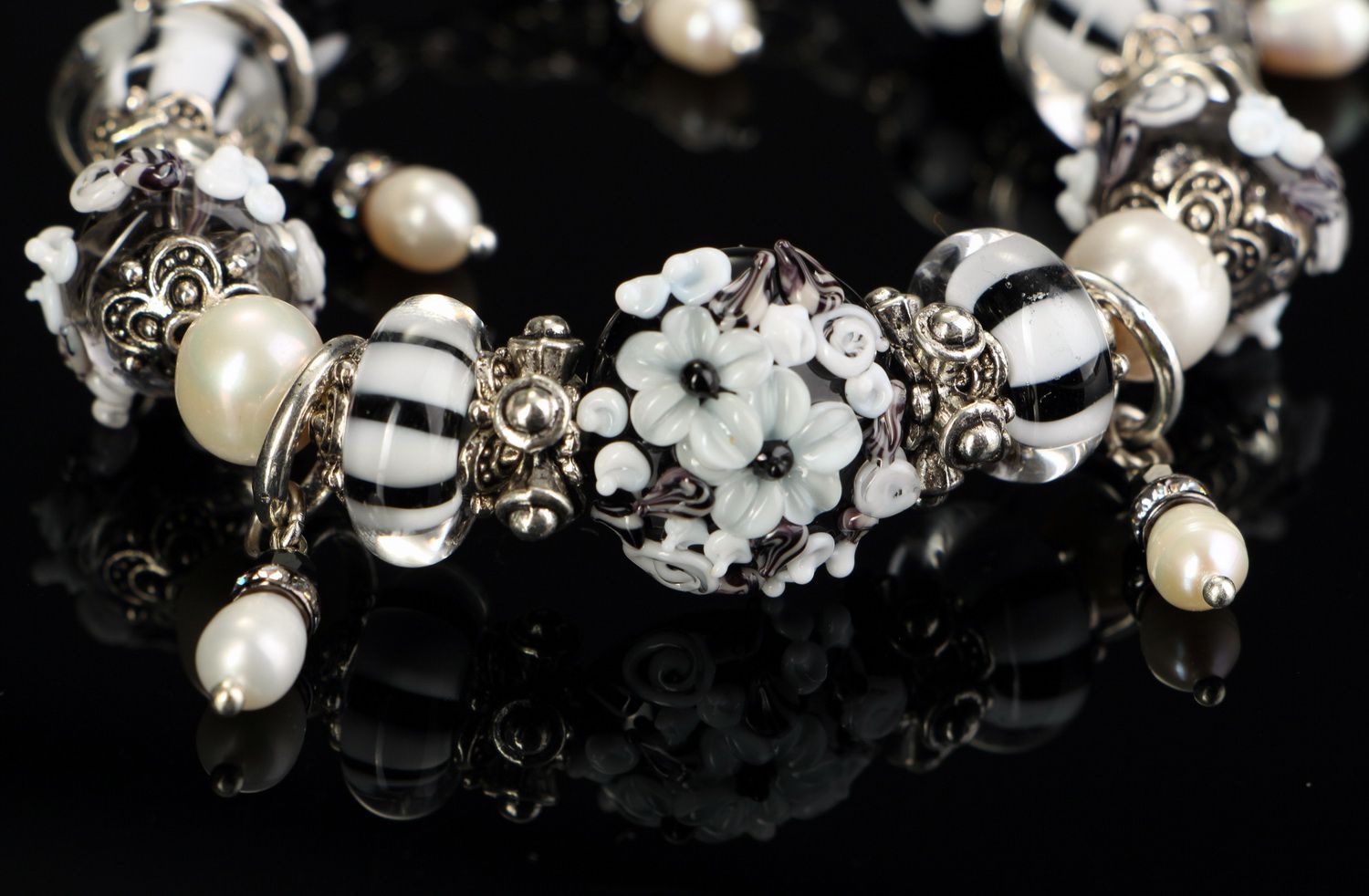 Bracelet de perles d'eau douce et de perles de verre Jardin d'Éden photo 4