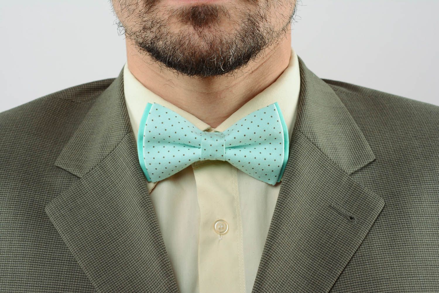 Cotton bow tie Aquamarine photo 1