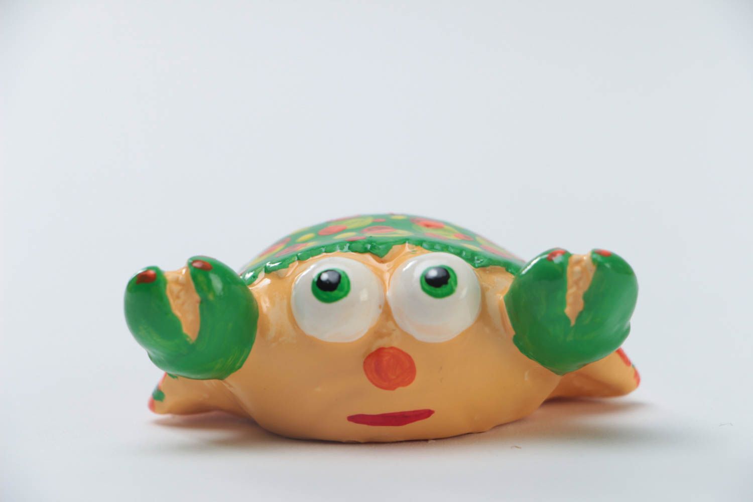 Figurine crabe en plâtre faite main petite peinte de couleurs originale photo 2