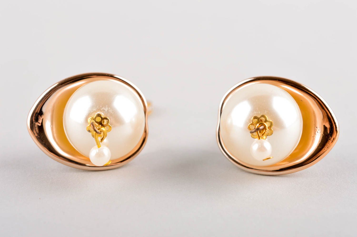 Handmade luxurious beaded earrings unique designer jewelry present for women photo 4