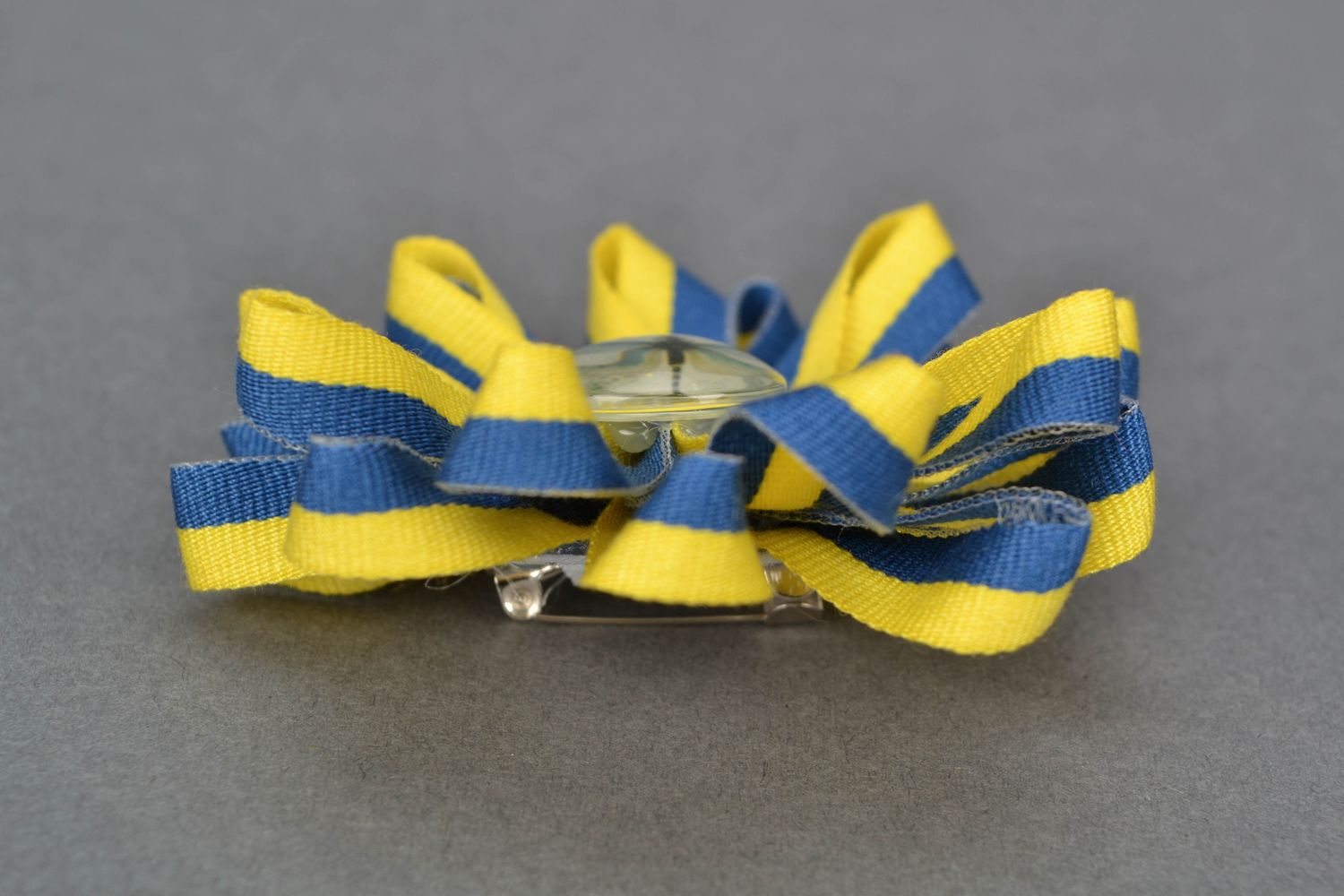 Textile brooch with rep ribbons photo 3