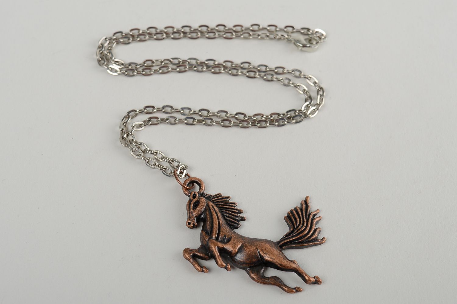 Horse metal pendant handmade pendant fashion jewelry with a chain women gift  photo 2