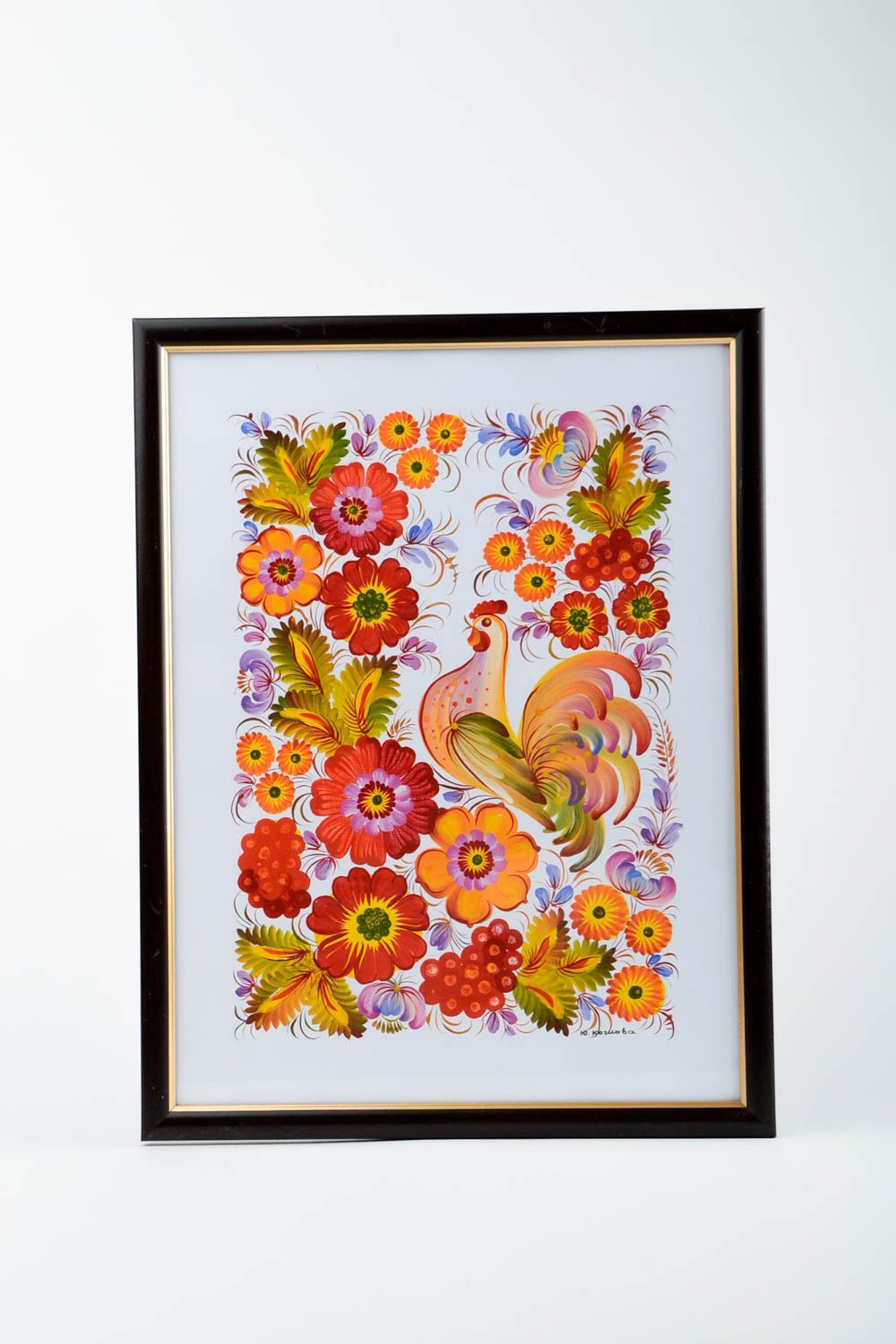 Tableau peint Déco fait main avec ornements floraux ethniques Idée déco maison photo 3