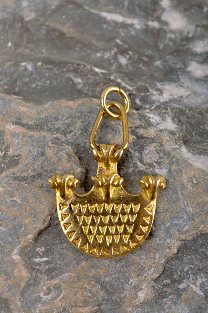 Small designer pendant stylish brass accessory handmade metal pendant photo 1