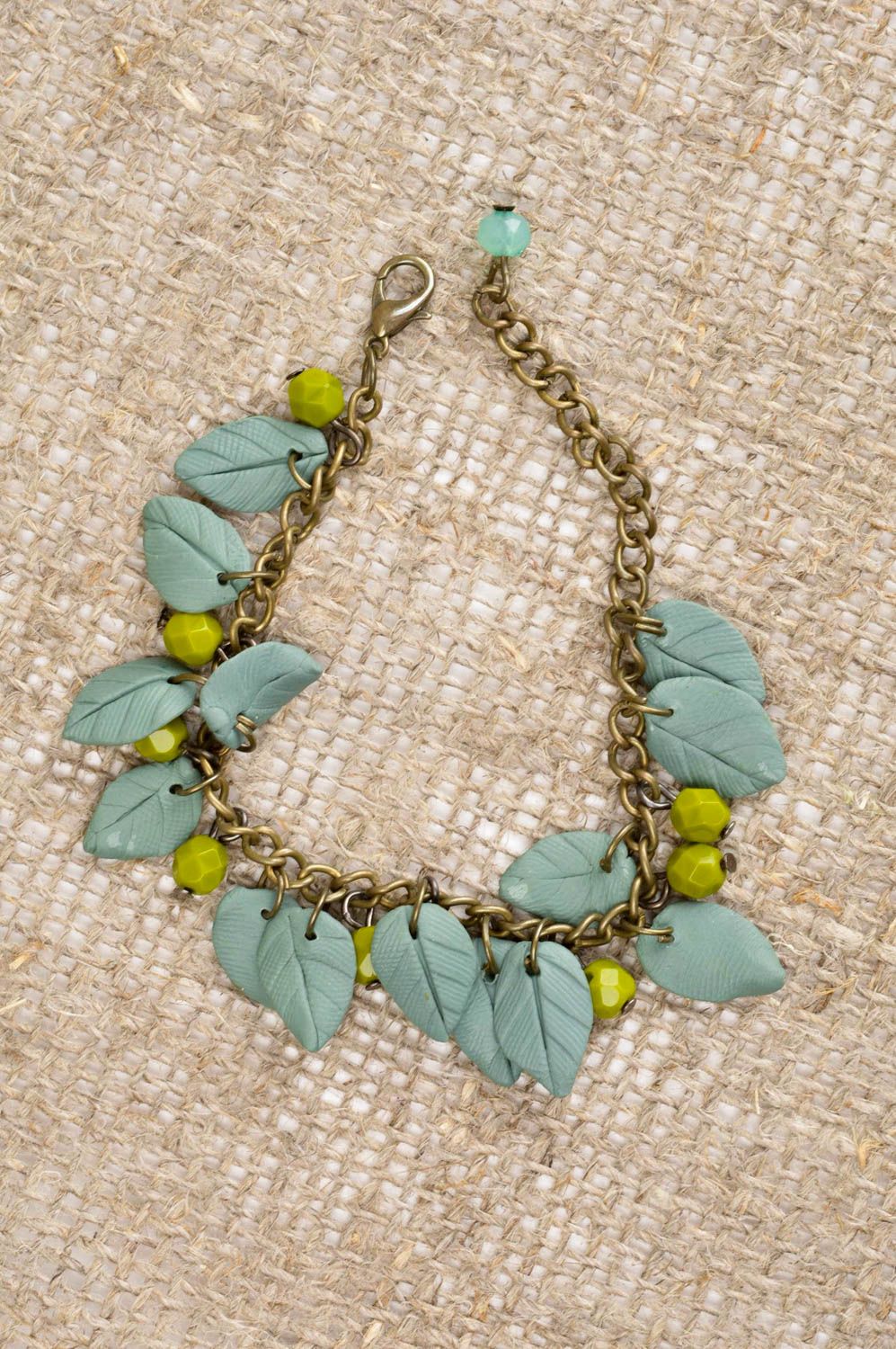 Handmade green wrist bracelet elegant designer bracelet trendy jewelry photo 3