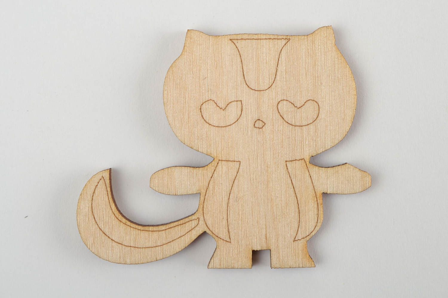 Holzrohling zum Bemalen handmade Katze Figur Miniaturen Bemalen für Decoupage  foto 4