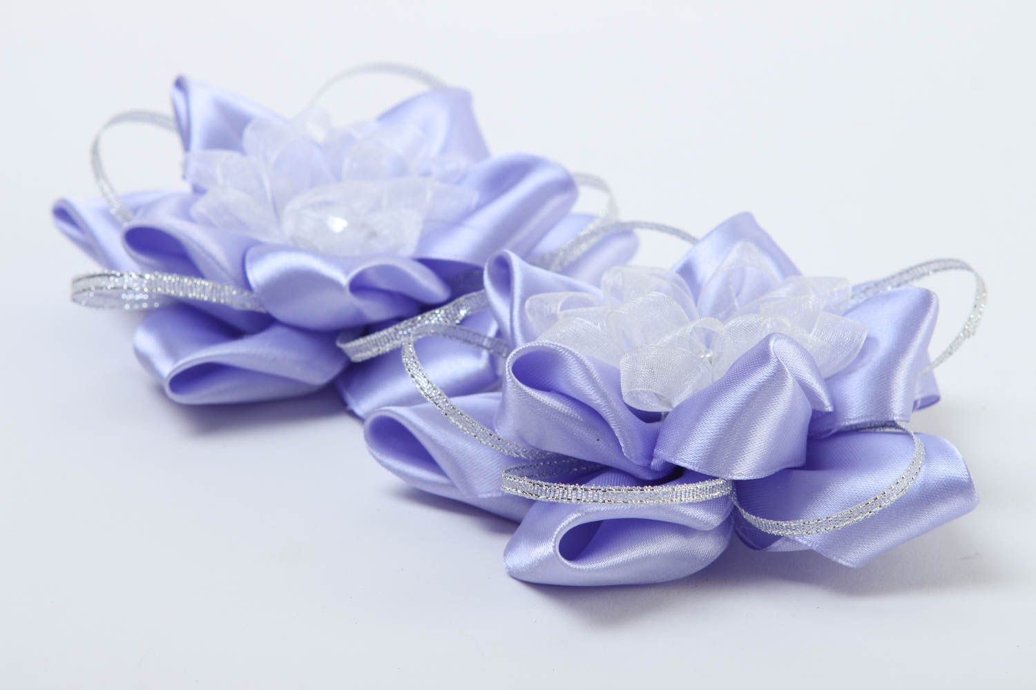 Blaue Blume Haarspangen handgemachter Schmuck Accessoires für Mädchen zart foto 3