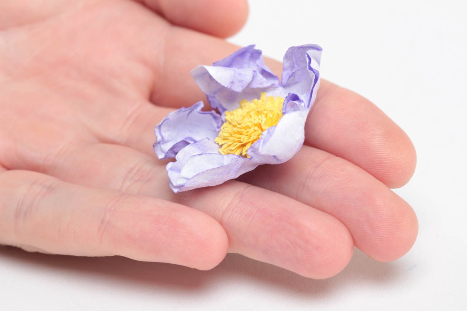 Grande fleur pour scrapbooking en papier de couleur lilas faite main originale photo 5