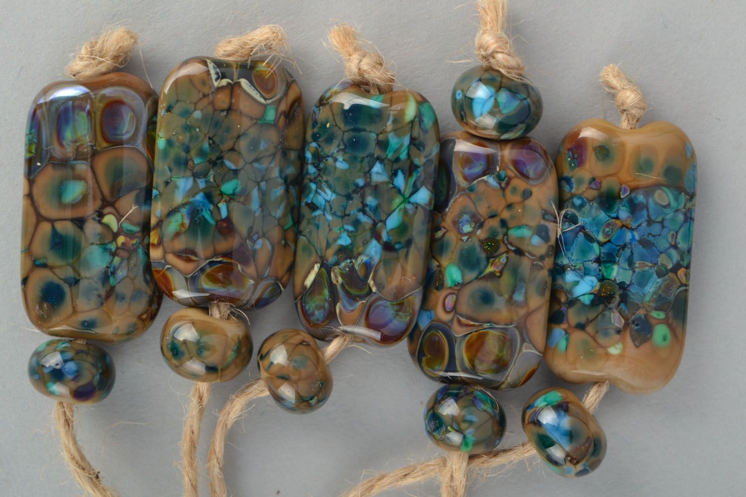 Kit de perles en verre fait main Étang d'automne photo 2